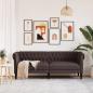 Preview: Chesterfield-Sofa 3-Sitzer Dunkelbraun Stoff