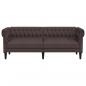 Preview: Chesterfield-Sofa 3-Sitzer Dunkelbraun Stoff
