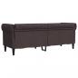 Preview: Chesterfield-Sofa 3-Sitzer Dunkelbraun Stoff
