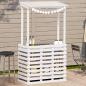 Preview: ARDEBO.de - Gartenbar mit Dach Weiß 112,5x57x195,5 cm Massivholz Kiefer