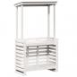 Preview: Gartenbar mit Dach Weiß 112,5x57x195,5 cm Massivholz Kiefer