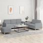 Preview: ARDEBO.de - 3-tlg. Sofagarnitur mit Kissen Hellgrau Stoff