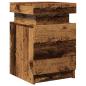 Preview: LED-Nachttische 2 Stk. Altholz-Optik 35x39x55 cm Holzwerkstoff