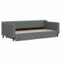 Preview: Tagesbett Ausziehbar mit Schubladen Dunkelgrau 90x200 cm Stoff