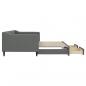 Preview: Tagesbett Ausziehbar mit Schubladen Dunkelgrau 90x200 cm Stoff