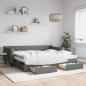 Preview: ARDEBO.de - Tagesbett Ausziehbar mit Schubladen Dunkelgrau 90x200 cm Stoff