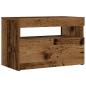 Preview: Nachttisch mit LED-Leuchten Altholz-Optik 60x35x40 cm