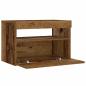 Preview: Nachttisch mit LED-Leuchten Altholz-Optik 60x35x40 cm