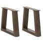 Preview: ARDEBO.de - Couchtischbeine V-Form 2 Stück Naturstahl 40x(30-31,3) cm Stahl