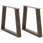 Preview: ARDEBO.de - Couchtischbeine V-Form 2 Stück Naturstahl 70x(42-43,3) cm Stahl