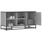 Preview: ARDEBO.de - Schuhbank Grau Sonoma 100x40x53,5 cm Holzwerkstoff und Metall