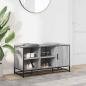 Preview: Schuhbank Grau Sonoma 100x40x53,5 cm Holzwerkstoff und Metall