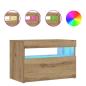 Preview: Nachttisch mit LED-Leuchten Artisan-Eiche 60x35x40 cm