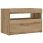 Preview: Nachttisch mit LED-Leuchten Artisan-Eiche 60x35x40 cm