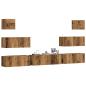 Preview: ARDEBO.de - 7-tlg. TV-Schrank-Set Wandmontage Altholz-Optik Holzwerkstoff