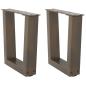 Preview: ARDEBO.de - Couchtischbeine V-Form 2 Stück Naturstahl 30x(30-31,3) cm Stahl