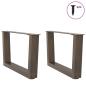 Preview: Esstisch Beine V-Form 2 Stück Naturstahl 60x(30-31,3) cm Stahl