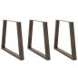 Preview: ARDEBO.de - Esstischbeine V-Form 3 Stück Naturstahl 70x(72-73,3) cm Stahl