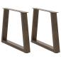 Preview: ARDEBO.de - Esstisch Beine V-Form 2 Stück Naturstahl 50x(42-43,3) cm Stahl