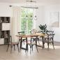 Preview: Esstisch Hellbraun 180x90x74 cm Massivholz Eiche Rechteckig