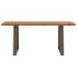 Preview: Esstisch Hellbraun 180x90x74 cm Massivholz Eiche Rechteckig