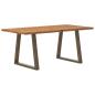 Preview: Esstisch Hellbraun 180x90x74 cm Massivholz Eiche Rechteckig