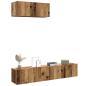 Preview: ARDEBO.de - 3-tlg. TV-Schrank-Set Wandmontage Altholz-Optik Holzwerkstoff