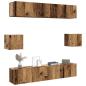 Preview: ARDEBO.de - 6-tlg. TV-Schrank-Set Wandmontage Altholz-Optik Holzwerkstoff