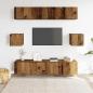 Preview: 6-tlg. TV-Schrank-Set Wandmontage Altholz-Optik Holzwerkstoff