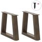 Preview: Esstisch Beine V-Form 2 Stück Naturstahl 30x(30-31,3) cm Stahl