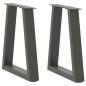 Preview: ARDEBO.de - Esstisch Beine V-Form 2 Stück Anthrazit 28x(42-43,3) cm Stahl