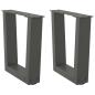 Preview: ARDEBO.de - Couchtischbeine V-Form 2 Stück Anthrazit 40x(30-31,3) cm Stahl