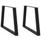 Preview: ARDEBO.de - Esstisch Beine V-Form 2 Stück Schwarz 100x(72-73,3) cm Stahl