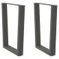 Preview: ARDEBO.de - Esstisch Beine V-Form 2 Stück Anthrazit 70x(72-73,3) cm Stahl