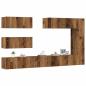 Preview: ARDEBO.de - 7-tlg. TV-Schrank-Set Wandmontage Altholz-Optik Holzwerkstoff