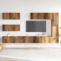 Preview: 7-tlg. TV-Schrank-Set Wandmontage Altholz-Optik Holzwerkstoff