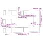 Preview: 7-tlg. TV-Schrank-Set Wandmontage Altholz-Optik Holzwerkstoff