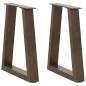 Preview: ARDEBO.de - Esstisch Beine V-Form 2 Stück Naturstahl 28x(42-43,3) cm Stahl
