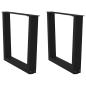 Preview: ARDEBO.de - Esstisch Beine V-Form 2 Stück Schwarz 60x(42-43,3) cm Stahl