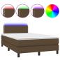 Preview: Boxspringbett mit Matratze & LED Dunkelbraun 120x190 cm Stoff