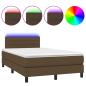 Preview: Boxspringbett mit Matratze & LED Dunkelbraun 120x190 cm Stoff
