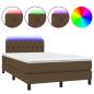 Preview: Boxspringbett mit Matratze & LED Dunkelbraun 120x190 cm Stoff