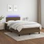 Preview: Boxspringbett mit Matratze & LED Dunkelbraun 120x190 cm Stoff