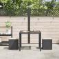 Preview: Gartenhocker mit Kissen 2 Stk. Schwarz 40x40x43 cm Poly Rattan