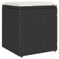 Preview: Gartenhocker mit Kissen 2 Stk. Schwarz 40x40x43 cm Poly Rattan