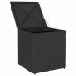 Preview: Gartenhocker mit Kissen 2 Stk. Schwarz 40x40x43 cm Poly Rattan