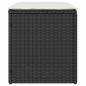 Preview: Gartenhocker mit Kissen 2 Stk. Schwarz 40x40x43 cm Poly Rattan