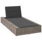 Preview: ARDEBO.de - Sonnenliege mit schwebender Auflage Grau Poly Rattan