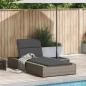 Preview: Sonnenliege mit schwebender Auflage Grau Poly Rattan