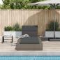 Preview: Sonnenliege mit schwebender Auflage Grau Poly Rattan